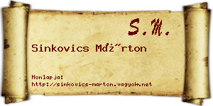 Sinkovics Márton névjegykártya