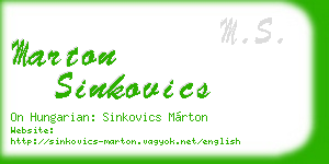 marton sinkovics business card